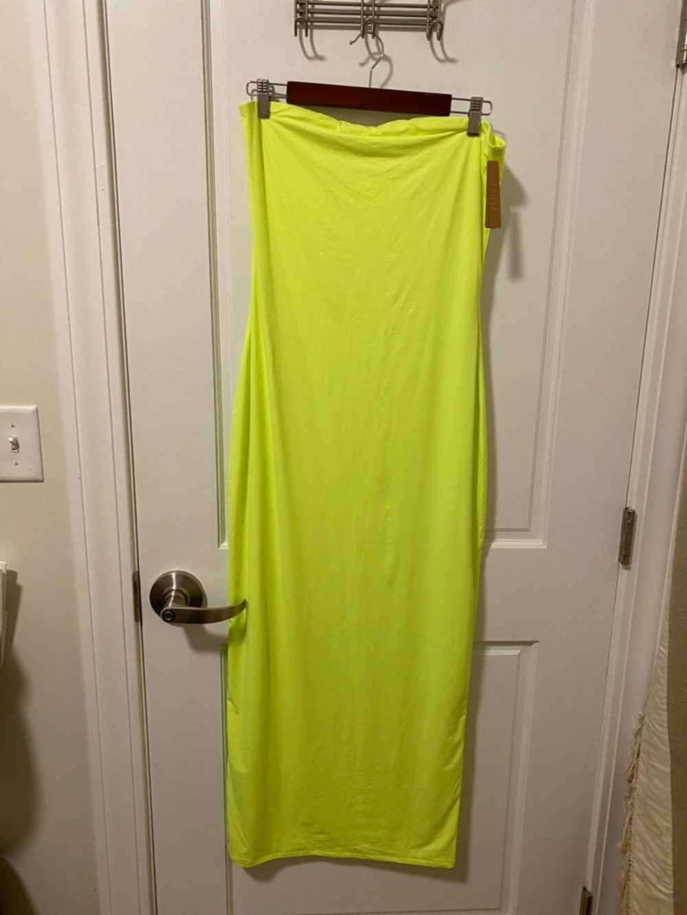SKIMS  NWT Neon Yellow Strapless Maxi Dress